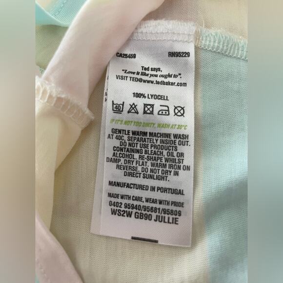 Ted Baker London Cotton Candy Striped Pastel T-Shirt- Size 2 - Picture 8 of 9